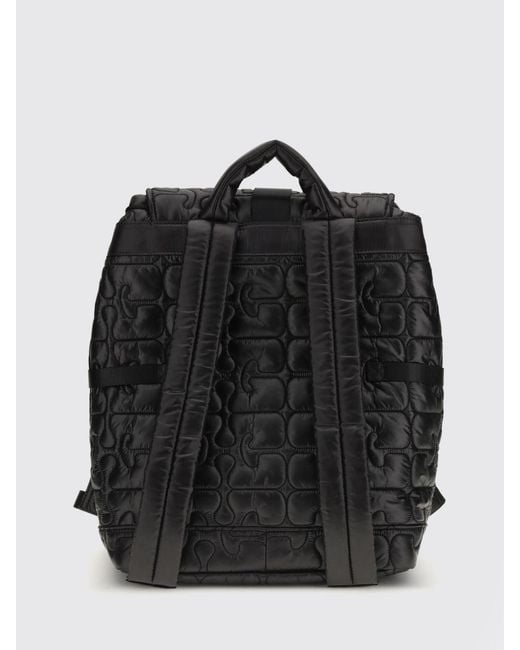 Ganni Black Re-Tech Recycled Nylon Backpack With Quilted Monogram