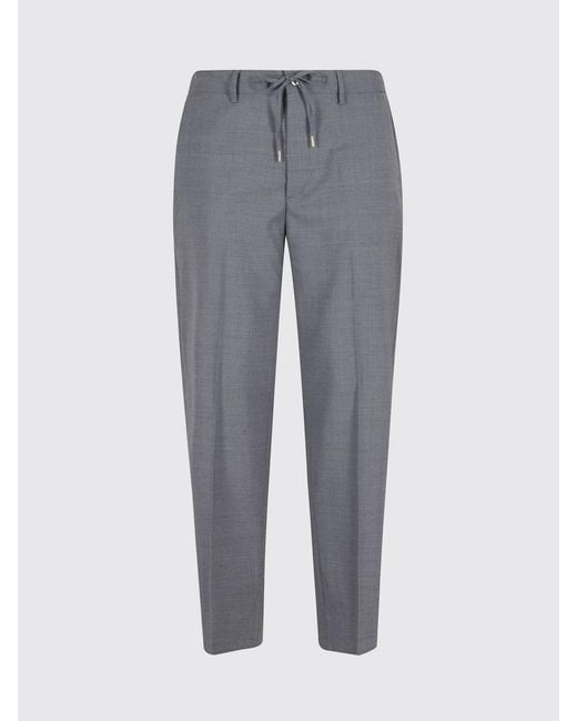 Briglia 1949 Gray Wool Drawstring Trousers for men