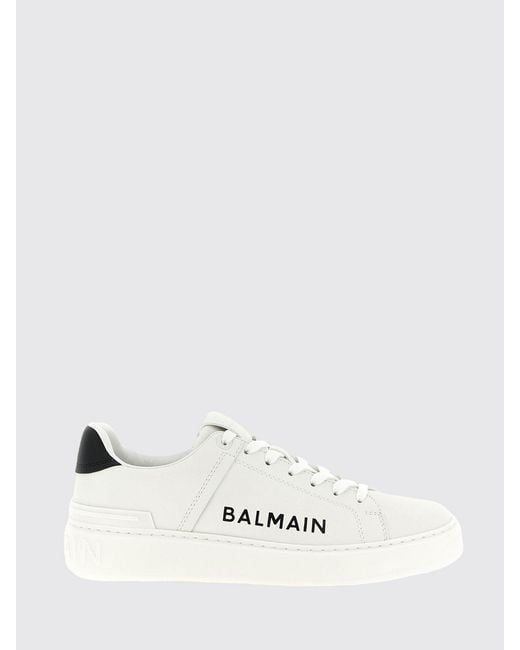 Balmain Natural B-Court Leather Sneakers for men