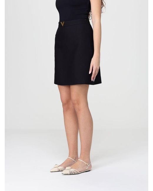 Valentino Black Crêpe Mini Skirt