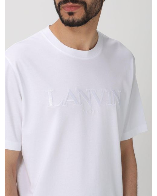 T-shirt con logo di Lanvin in White da Uomo