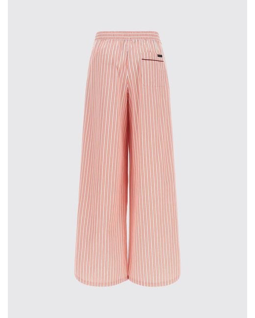 Dolce & Gabbana Pink Dolce &Amp Gabbana Striped Cotton And Silk Palazzo Trousers