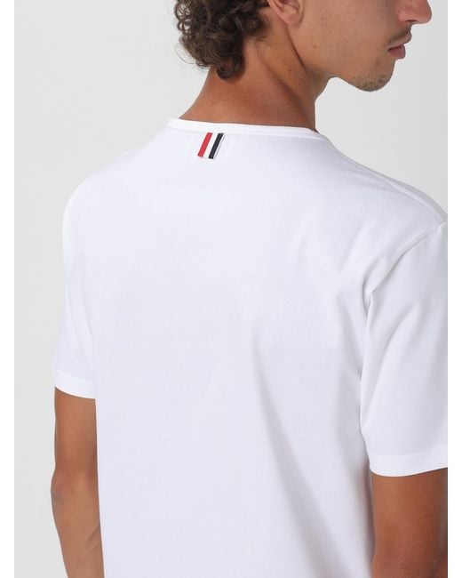 Thom Browne White Basic Cotton T-Shirt for men