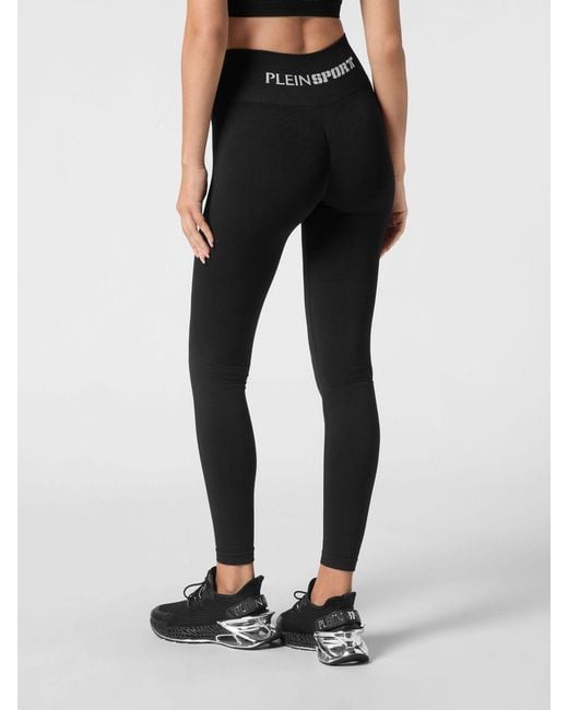 Philipp Plein Black Technical Stretch Fabric Leggings