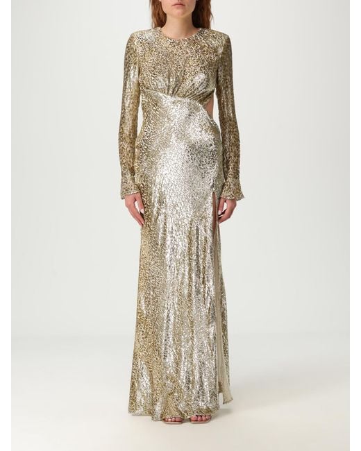 Self-Portrait Natural Elegant Long Sleeve Evening Gown With Thigh Slit