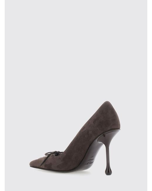 Jimmy Choo Brown Scarlett 95 Suede Court Shoes With Bow Appliqué