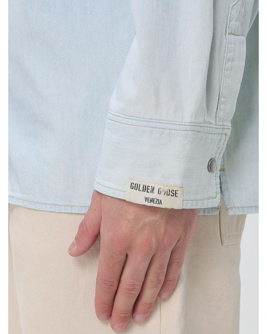 Golden Goose Deluxe Brand Blue Cotton Denim Shirt for men