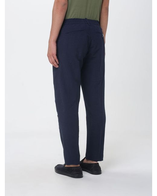 Siviglia Blue Slim Fit Linen Blend Trousers for men