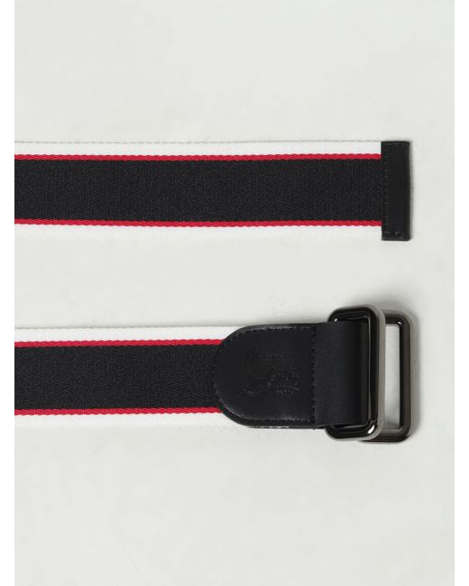 Cintura in cotone con righe jacquard di Christian Louboutin in Black da Uomo