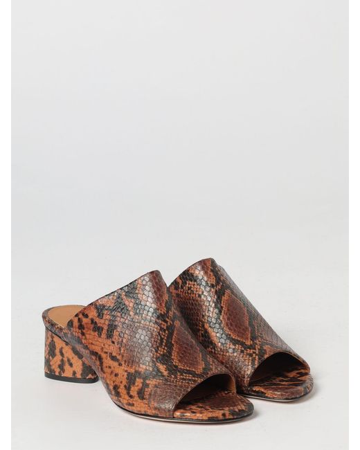 Vic Matié Brown Vic MatiÉ Python Print Leather Mules