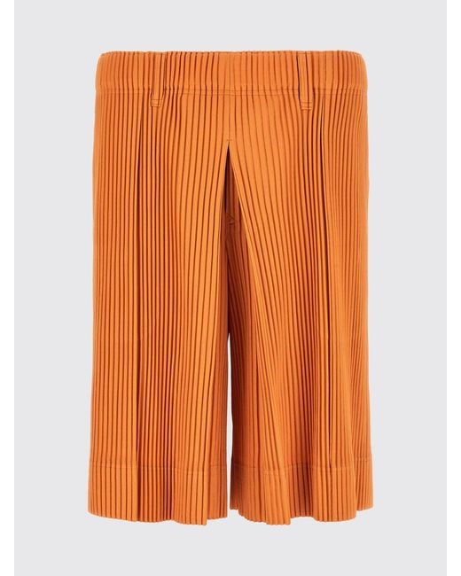 Homme Plissé Issey Miyake Orange Homme Plissé Issey Miyake Knee-Length Pleated Crêpe Chino Shorts for men