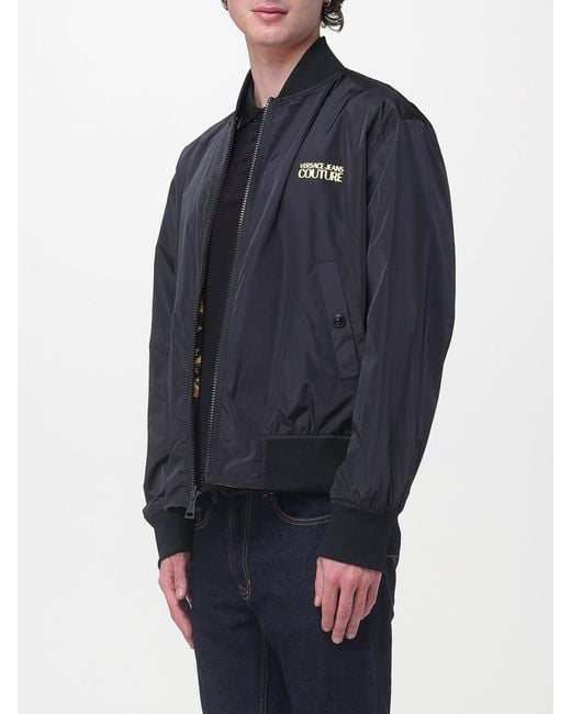 Versace Jeans Couture Blue Reversible Polyester Bomber Jacket for men