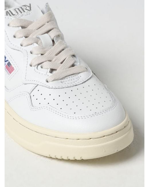 Autry White Medalist Leather Sneakers