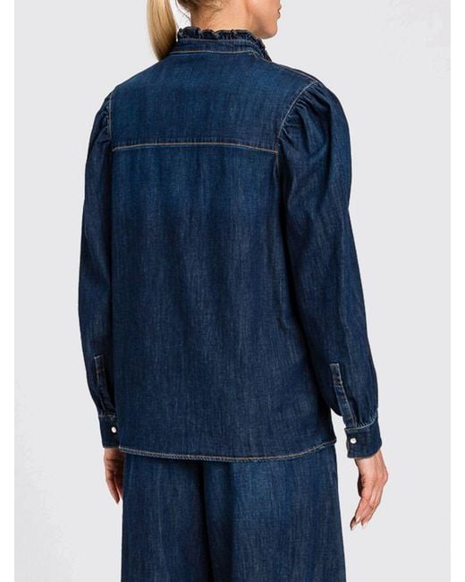 Twinset Blue Stretch Shirt
