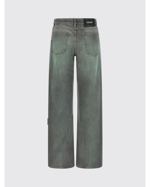 Off-White c/o Virgil Abloh Green Straight Cotton Denim Jeans