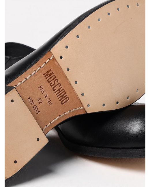 Moschino Couture Black Leather Loafers for men