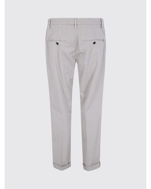 Dondup Gray Stretch Cotton Chino Trousers for men