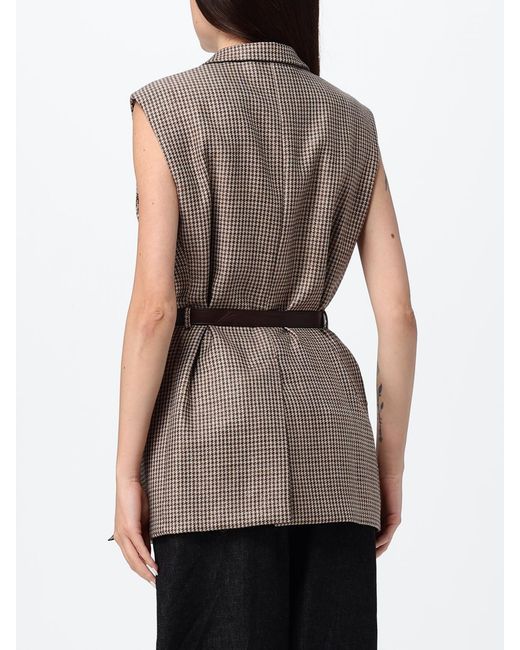 Brunello Cucinelli Gray Single-Breasted Houndstooth Virgin Wool Tailored Vest