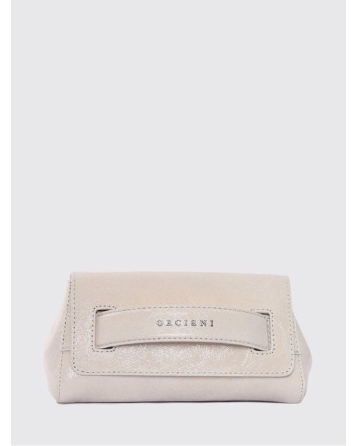 Orciani Natural Gossip Stark Ruched Leather Clutch