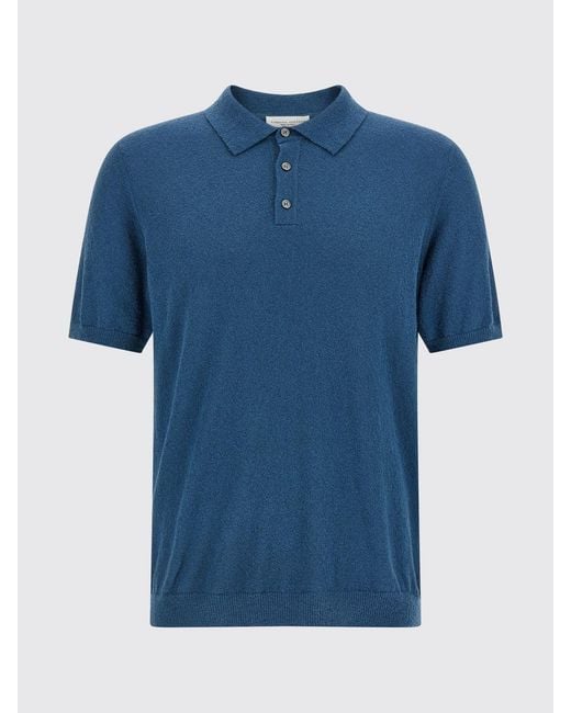 Roberto Collina Blue Cotton Blend Polo Shirt for men
