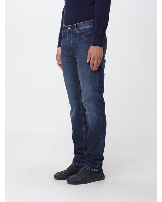Brunello Cucinelli Blue Mid-Rise Straight Fit Jeans for men