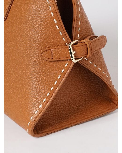 ERMANNO FIRENZE Brown Grained Leather Bag