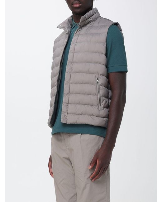 Herno Gray Quilted And Padded Gilet for men