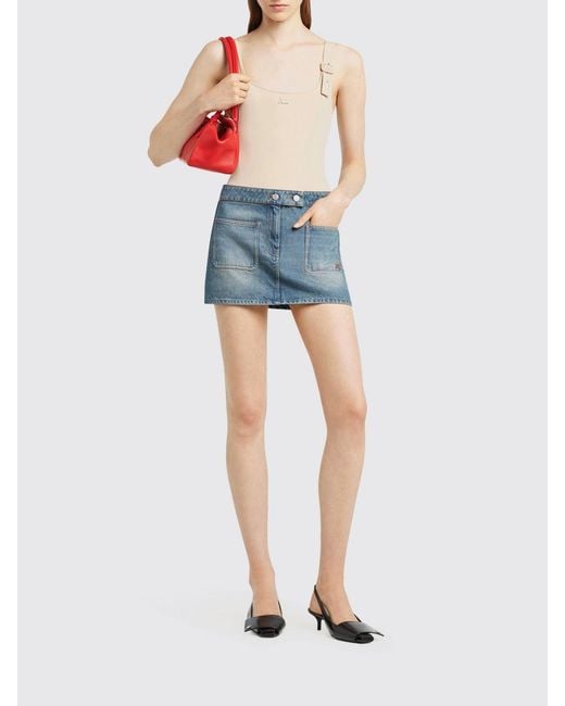 Courreges Blue Courr&Egrave	Ges Cotton Denim Mini Skirt