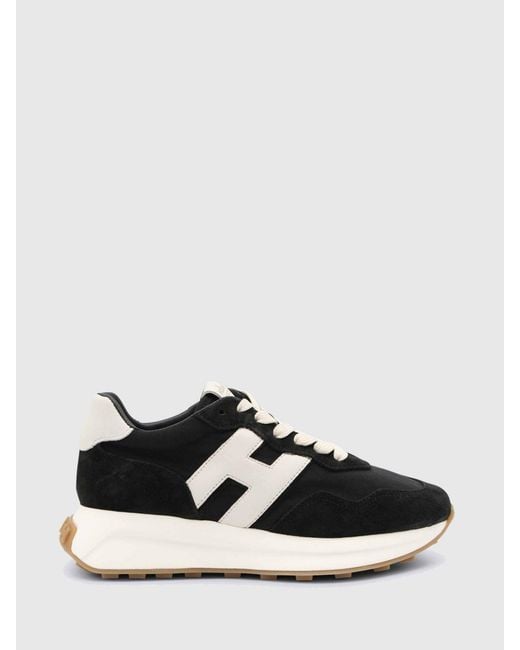 Hogan Black Suede And Nylon Sneakers