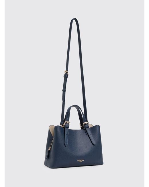 Twinset Blue Grained Synthetic Leather Bag
