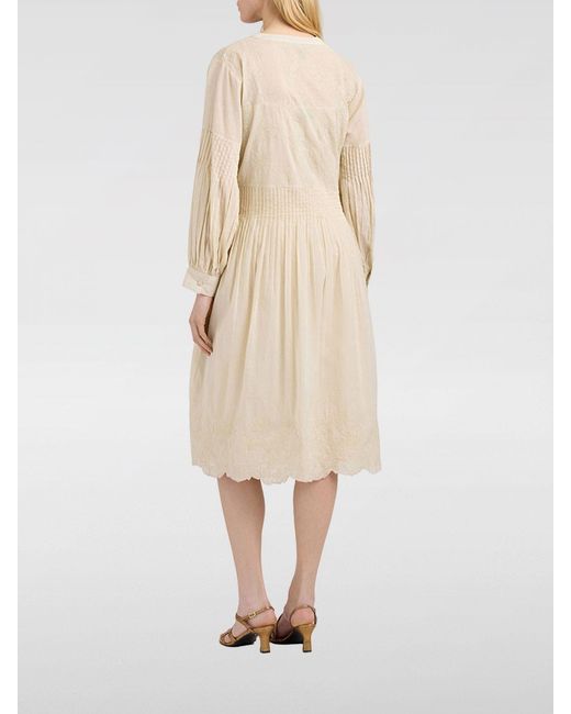 Momoní Natural MomonÌ Long-Sleeved Cotton Voile Midi Shirtdress