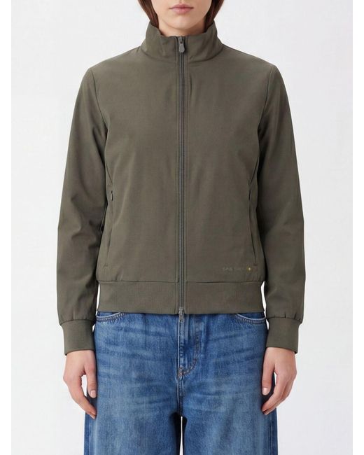Save The Duck Green Stretch Nylon Zip Hoodie