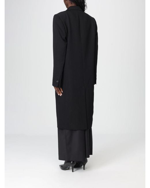 Totême Black Tailored Wool Blend Coat