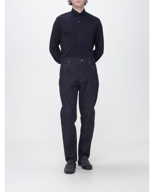 Brunello Cucinelli Blue Slim Fit Five-Pocket Cotton Jeans for men