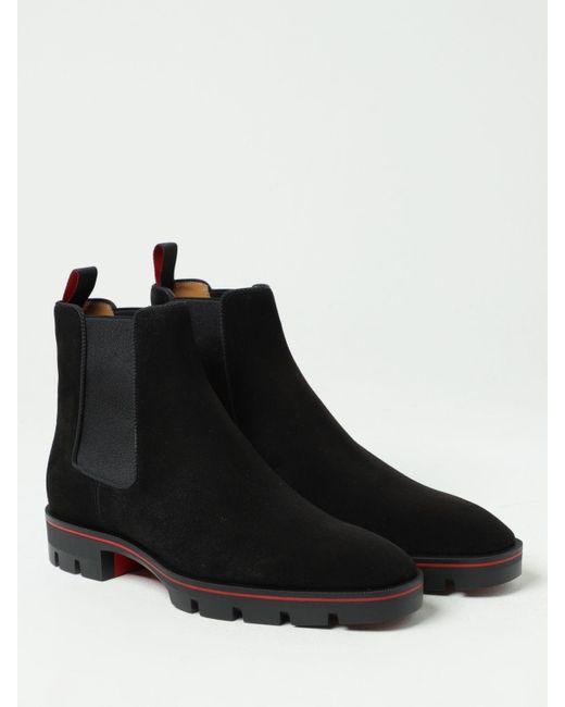 Christian Louboutin Black Alpinosol Suede Ankle Boots for men