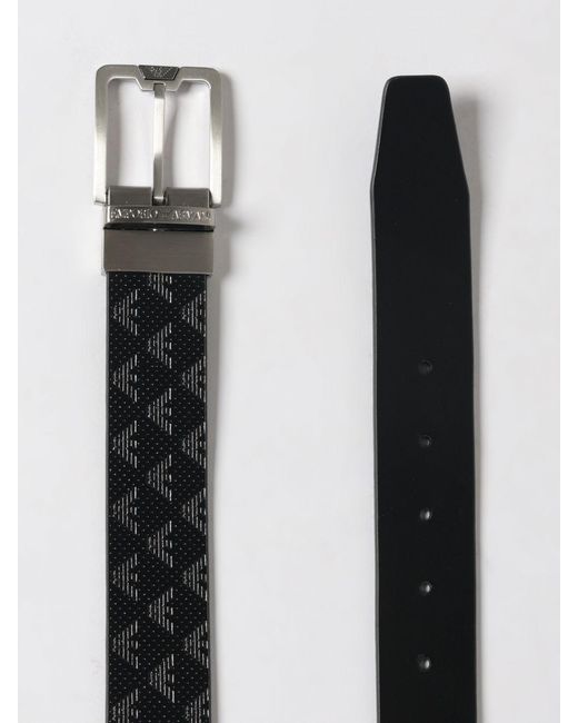 Emporio Armani White Leather Belt With Logo for men