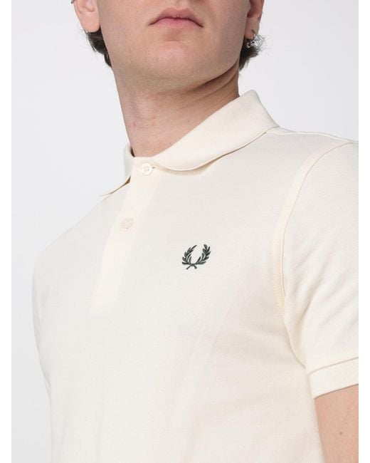 Fred Perry White Cotton Polo Shirt With Logo for men