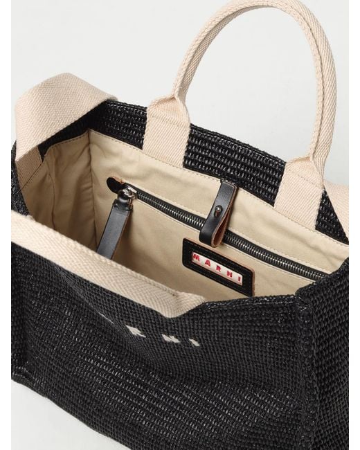 Marni Black Leather Hobo Bag