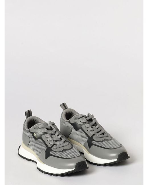 Boss White Mesh And Rubber Sneakers for men