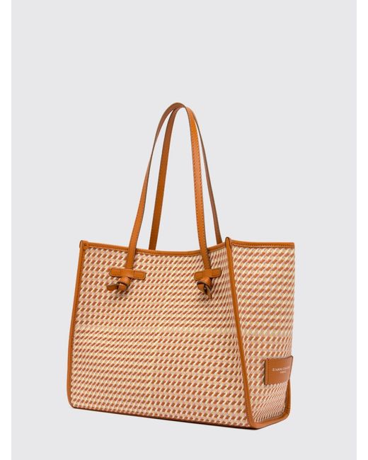 Gianni Chiarini Natural Marcella Houndstooth Cotton Bag