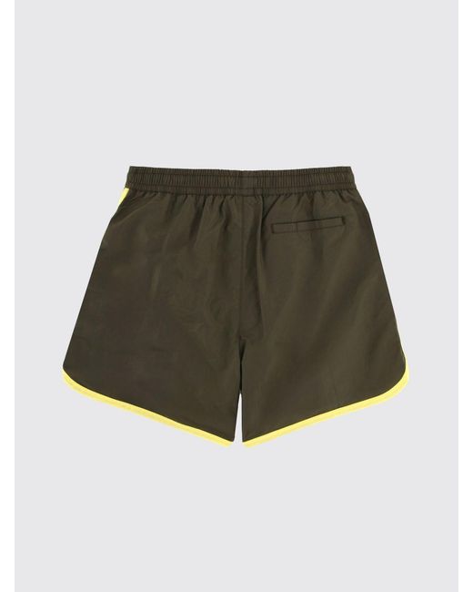 Drole de Monsieur Green Technical Fabric Jogging Shorts With Contrast Logo for men