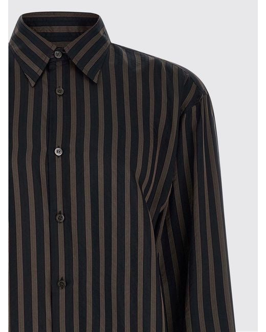 Dries Van Noten Black Striped Cupro Shirt for men