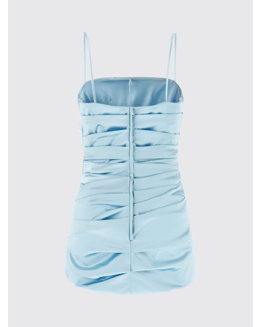 Dolce & Gabbana Blue Dolce &Amp Gabbana Draped Satin Mini Dress
