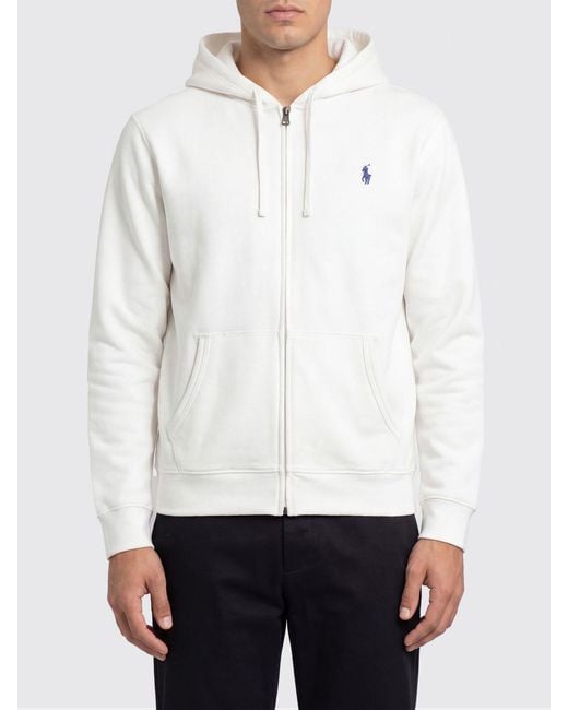 Polo Ralph Lauren White Cotton Hoodie for men