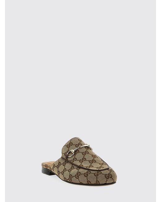 Gucci Brown Gg Jacquard Monogram Canvas Princetown Slippers