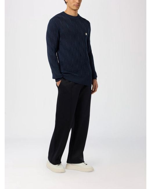Billionaire Blue Silk And Cotton Crewneck Sweater for men