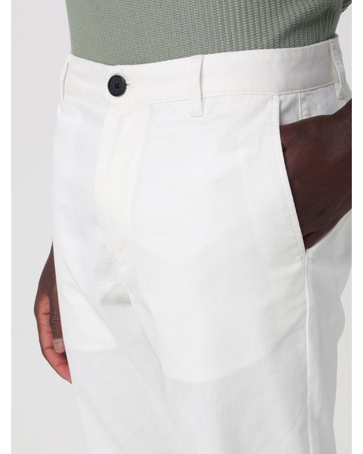 ARMANI EXCHANGE White Stretch Cotton Chino Pants With Zip And Button Closure for men