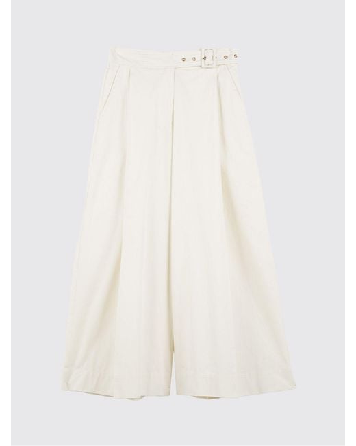 Twinset White Cotton Cropped Trousers