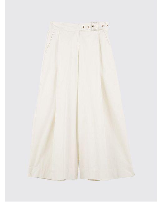 Twinset White Cotton Cropped Trousers