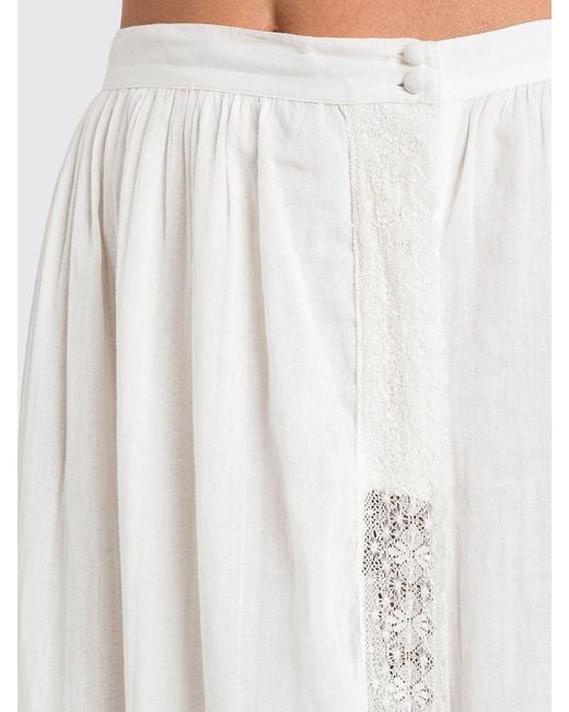 Twinset White Cotton Skirt With Ruffles